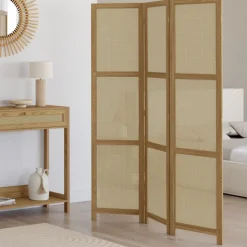 Paravent intérieur effet naturel cannage