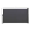 Paravent rétractable extérieur 180 x 500 cm gris anthracite
