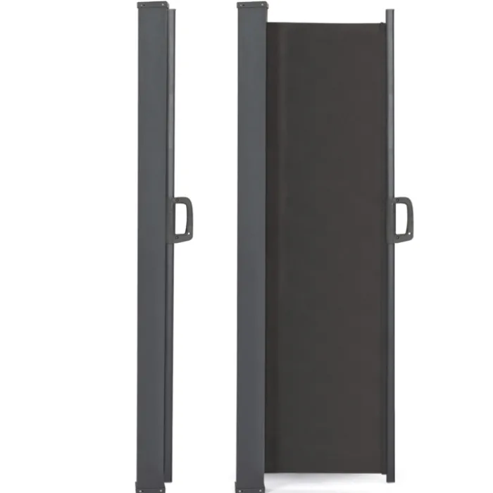 Paravent rétractable 5x2m gris anthracite