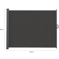 Paravent rétractable 5x2m gris anthracite