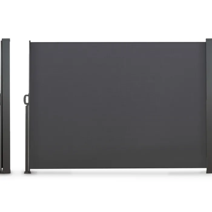 Paravent rétractable 3x1,8m gris pour l’extérieur