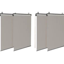 Pergola acier lames orientables 3x4m avec 4 stores taupe