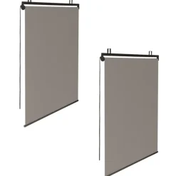 Pergola au toit rétractable avec 6 stores coloris taupe