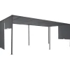 Pergola avec rideaux coulissants gris anthracite 3x6m