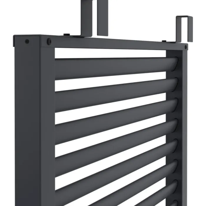 Pergola bioclimatique lames orientables acier 3x4 M avec persiennes horizontales gris anthracite