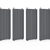 Pergola bioclimatique lames orientables acier 3x4 M avec persiennes verticales gris anthracite