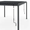 Pergola bioclimatique 3x4 M lames orientables acier gris anthracite
