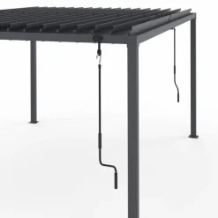 Pergola bioclimatique 3x4 M lames orientables acier gris anthracite