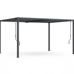 Pergola bioclimatique 3x4 M lames orientables acier gris anthracite