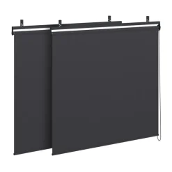 Pergola bioclimatique 3x4M lames orientables et stores gris anthracite