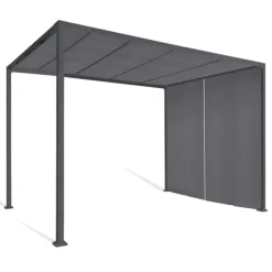 Pergola coulissante gris anthracite 2 pans 3x3 M