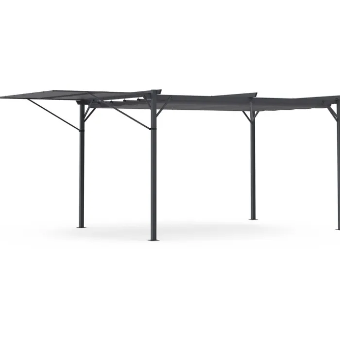 Pergola gris anthracite 3x4M avec auvent et toit réglable
