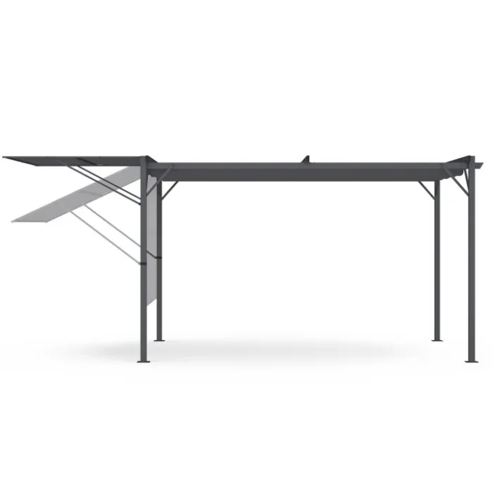 Pergola gris anthracite 3x4M avec auvent et toit réglable
