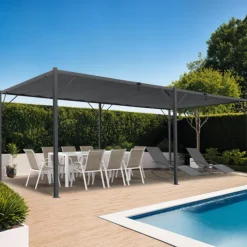 Pergola lames orientables gris anthracite 3x6m
