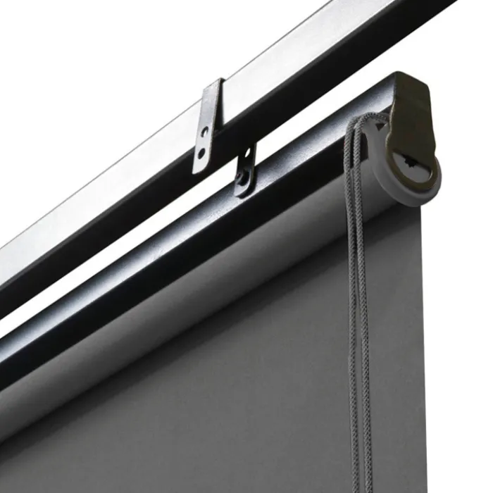 Pergola lames orientables et stores gris anthracite
