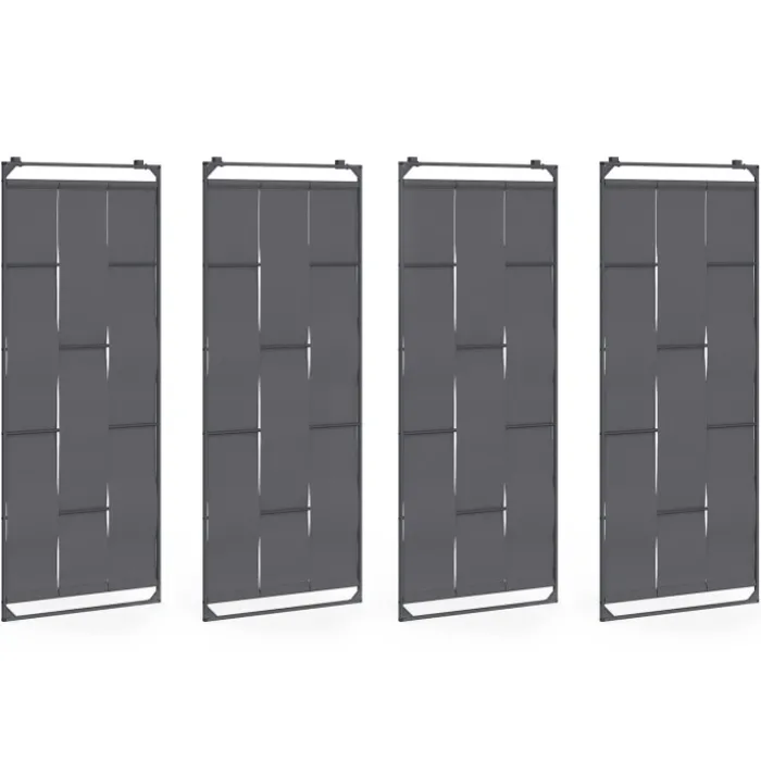 Pergola persienne 3x4 M gris anthracite avec toit rétractable et 4 pans modulables