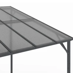 Pergola toit rigide en polycarbonate 3x4 M gris anthracite