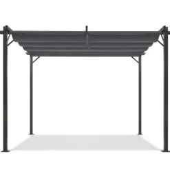 Pergola toit rétractable gris 3x4 M