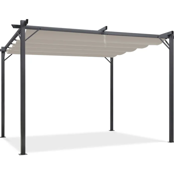 Pergola toit rétractable taupe 3x4 M