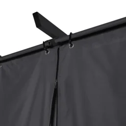 Pergola toit rétractable 3x4m gris avec 4 rideaux