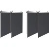 Pergola 3x3 m toit rétractable gris anthracite et stores enrouleurs