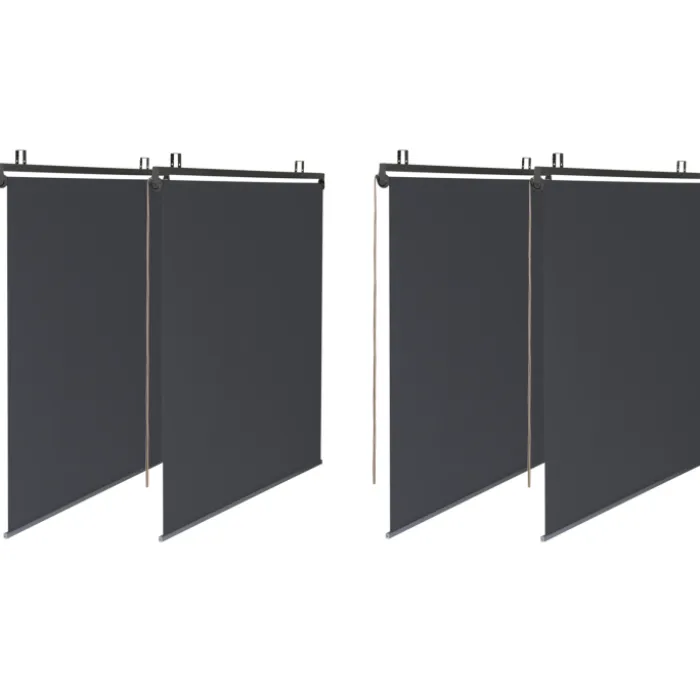 Pergola 3x3 m toit rétractable gris anthracite et stores enrouleurs