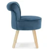 Petit fauteuil crapaud bleu en velours