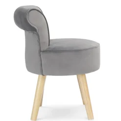 Petit fauteuil crapaud gris en velours