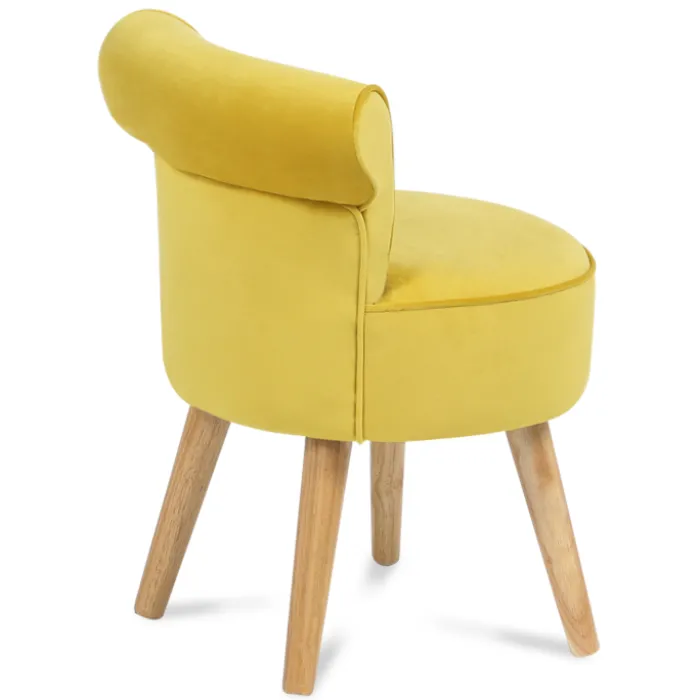 Petit fauteuil crapaud jaune en velours