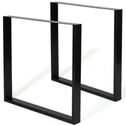 Pieds de table carrés en métal noir design industriel