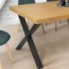 Pieds de table en X en métal noir