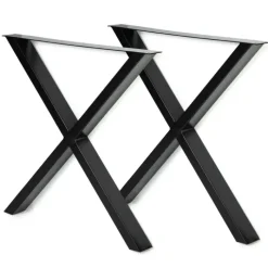 Pieds de table en X en métal noir
