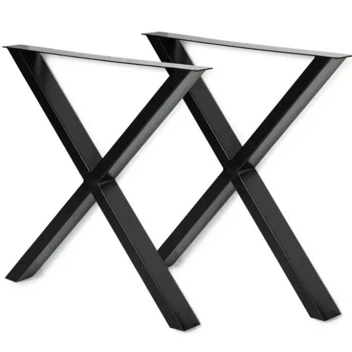 Pieds de table en X en métal noir