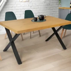 Pieds de table en X en métal noir