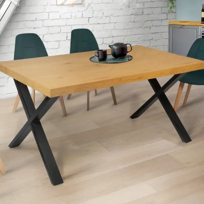 Pieds de table en X en métal noir