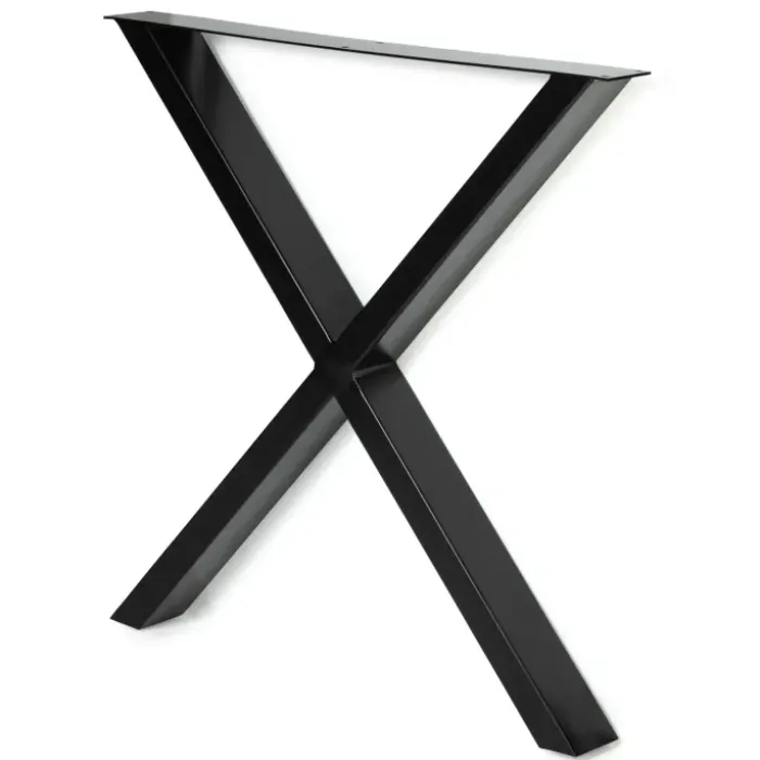 Pieds de table en X en métal noir