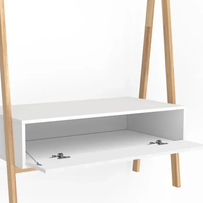 Portant enfant tipi avec 1 porte blanc et bois 130 cm
