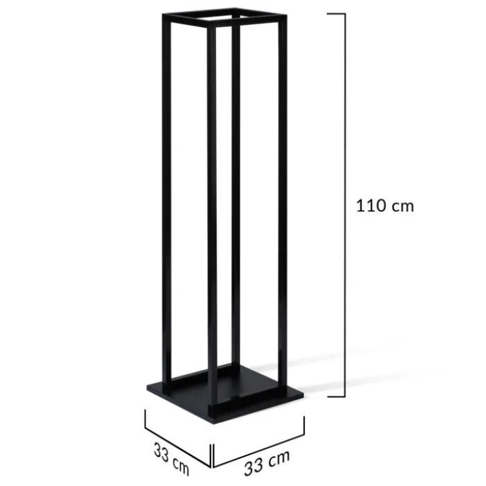 Porte bûches vertical intérieur 112 CM en métal noir
