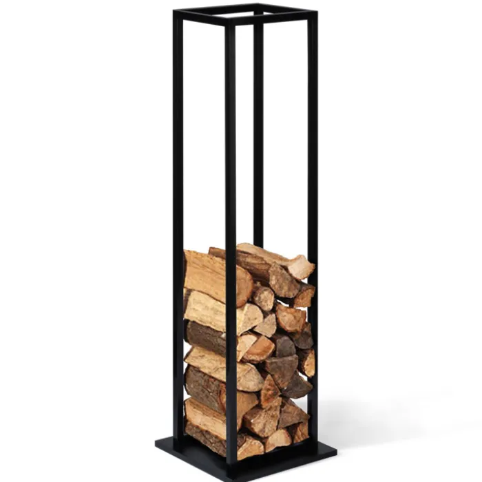 Porte bûches vertical intérieur 112 CM en métal noir