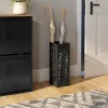 Porte parapluie carré en acier noir 45 cm