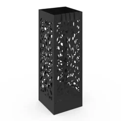 Porte parapluie carré en acier noir 45 cm