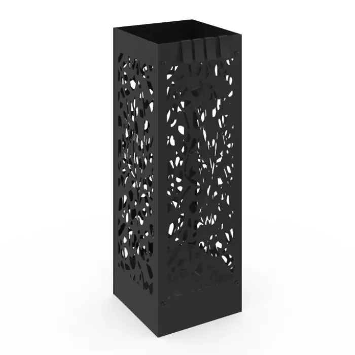 Porte parapluie carré en acier noir 45 cm