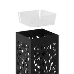 Porte parapluie carré en acier noir 45 cm