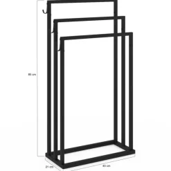 Porte serviettes design industriel en métal noir