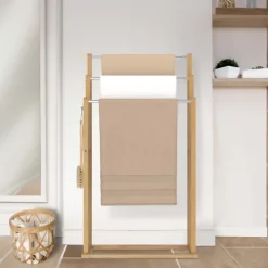 Porte serviettes en bambou 3 niveaux