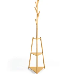 Porte-manteau bambou avec étagères d’angle