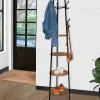 Porte-manteau industriel sur pied avec étagères
