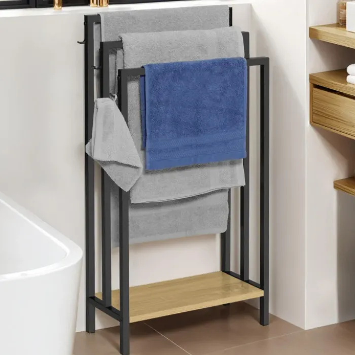 Porte-serviettes design industriel avec une étagère