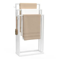 Porte-serviettes industriel métal blanc 3 niveaux