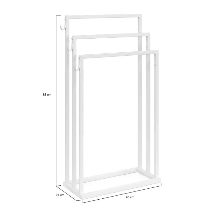 Porte-serviettes industriel métal blanc 3 niveaux